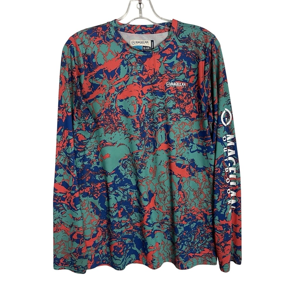 Magellan Shirt Boys XL Mossy Oak Hiking Outdoors Long Sleeve Cooling Classic